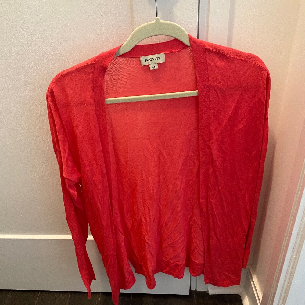 Smart Set Pink Sheer Cardigan - Size Small